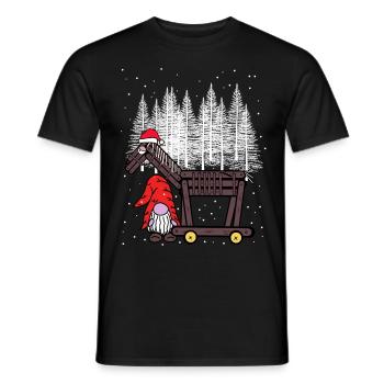 Père Noël Père Noël Père Noël Cheval - T-shirt homme - noir - Devant - AI Model Male 178 light (178cm)