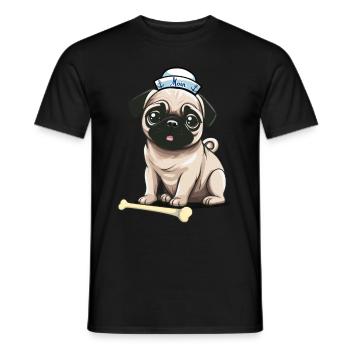 Hund Hunde maritim Moin Seemann Matrose Ahoi - Männer T-Shirt - Schwarz - Vorne - AI Model Male 178 light (178cm)