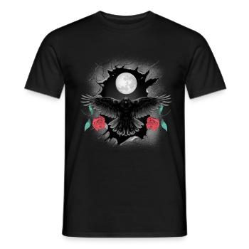 Mystic Raven Crow Roses Halloween - Men's T-Shirt - black - Front - AI Model Male 178 light (178cm)