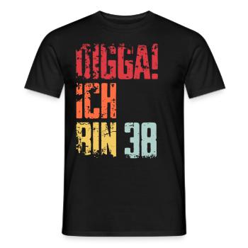 38. Geburtstag 38 Jahre Geschenk Spruch - Männer T-Shirt - Schwarz - Vorne - AI Model Male 178 light (178cm)