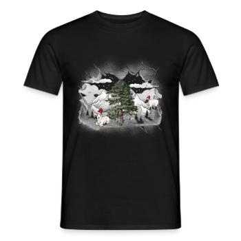 Hiver Montagnes Moutons Santa Tyrol Montagnes - T-shirt homme - noir - Devant - AI Model Male 178 light (178cm)