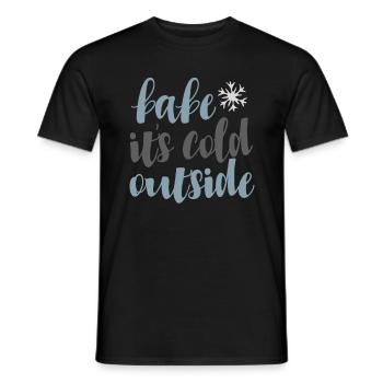 Babe It's Cold Outside Snowflake Winter Motif - Men's T-Shirt - black - Front - AI Model Male 178 light (178cm)
