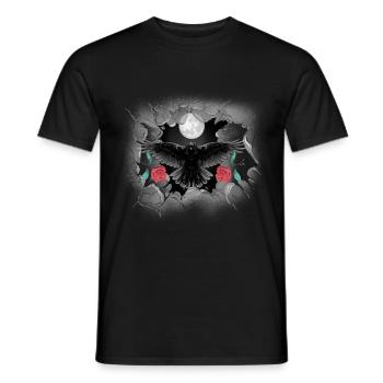 Halloween raven crow ravens crows mystical - Men's T-Shirt - black - Front - AI Model Male 178 light (178cm)