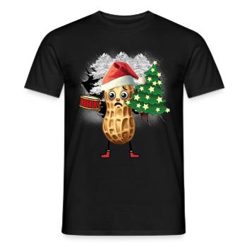 Santa Claus Peanut Santa Christmas - Men's T-Shirt - black - Front - AI Model Male 178 light (178cm)