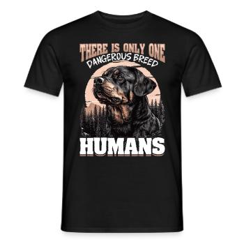 Funny Rottweiler Lover Dog Owner - Men's T-Shirt - black - Front - AI Model Male 178 light (178cm)