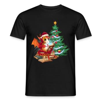 Père Noël Dragon Dragon Enfants - T-shirt homme - noir - Devant - AI Model Male 178 light (178cm)