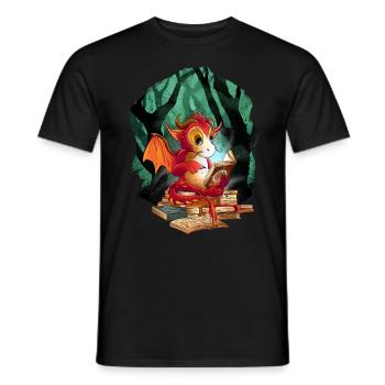 Dragon Dragon Child Kids Mythical Creature Fairy Tale - Men's T-Shirt - black - Front - AI Model Male 178 light (178cm)