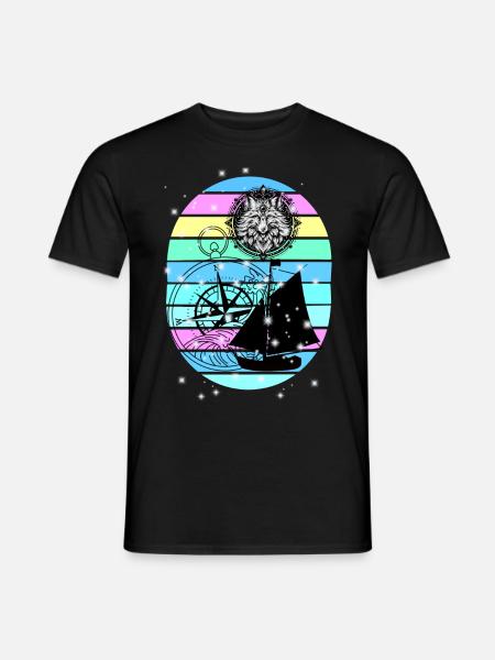 bateau à voile maritime boussole marin marin - T-shirt homme - noir