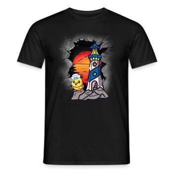 Seefahrt Matrosen Küken Leuchtturm maritim - Männer T-Shirt - Schwarz - Vorne - AI Model Male 178 light (178cm)