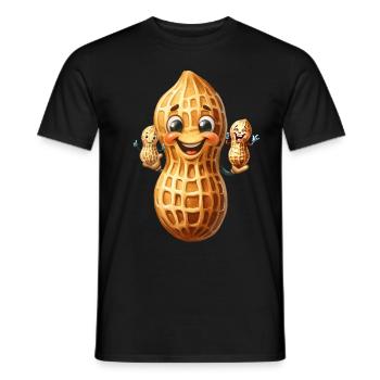 funny peanuts peanut kids kid baby - Men's T-Shirt - black - Front - AI Model Male 178 light (178cm)