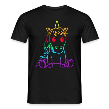 LGBT Einhorn Gay Pride Regenbogenfahne Pferd - Männer T-Shirt - Schwarz - Vorne - AI Model Male 178 light (178cm)