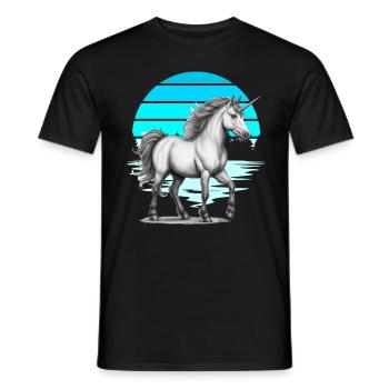 Horse Horses Unicorn Unicorns Mythical Creature Fairy Tale - Men's T-Shirt - black - Front - AI Model Male 178 light (178cm)