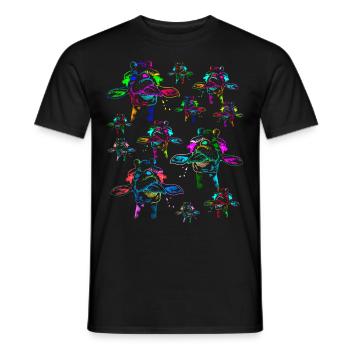 Girafes arc-en-ciel Girafe Enfants Enfant Zoo Animaux - T-shirt homme - noir - Devant - AI Model Male 178 light (178cm)