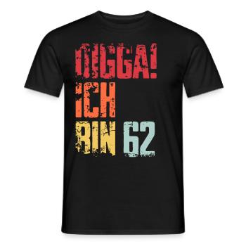 62. Geburtstag 62 Jahre Geschenk Spruch - Männer T-Shirt - Schwarz - Vorne - AI Model Male 178 light (178cm)