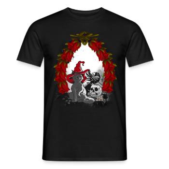 Mystical Fairy Tale Fairy Tale Character Christmas Cat - Men's T-Shirt - black - Front - AI Model Male 178 light (178cm)