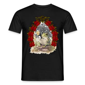 Frog Frogs Fairy Tale Fairy Tale Character Christmas - Men's T-Shirt - black - Front - AI Model Male 178 light (178cm)