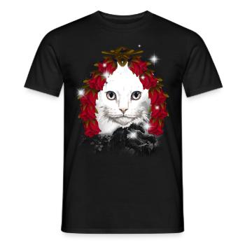 Christmas Gift Cat Fairy Tale Fairy Tale Character Xmas - Men's T-Shirt - black - Front - AI Model Male 178 light (178cm)