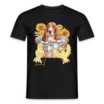 Haustiere Hund Hunde Vogel Vögel Freunde Kinder - Männer T-Shirt - Schwarz - Vorne - AI Model Male 178 light (178cm)
