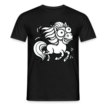 Crazy Horse Chevaux Poney Drôle Drôle - T-shirt homme - noir - Devant - AI Model Male 178 light (178cm)