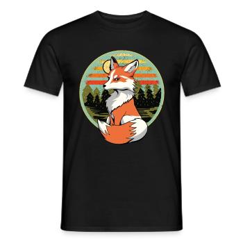 Retro Fox Foxes Vintage 80s 90s Vixen - Men's T-Shirt - black - Front - AI Model Male 178 light (178cm)