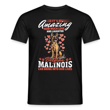 Belgian Malinois Lover Dog Owner - Men's T-Shirt - black - Front - AI Model Male 178 light (178cm)