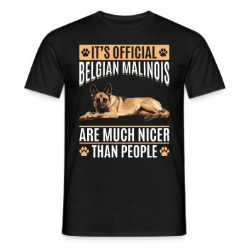 Belgian Malinois Lover Dog Owner - Männer T-Shirt - Schwarz - Vorne - AI Model Male 178 light (178cm)