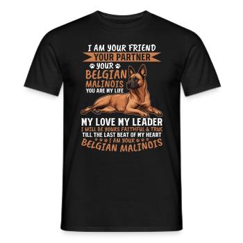 Belgian Malinois Lover Dog Owner - Men's T-Shirt - black - Front - AI Model Male 178 light (178cm)