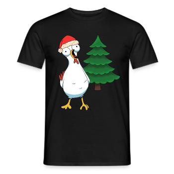 Santa Chicken Chickens Santa Claus Chicken Coop - Men's T-Shirt - black - Front - AI Model Male 178 light (178cm)