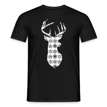 Weihnachtshirsch – Weißwedelbock - Männer T-Shirt - Schwarz - Vorne - AI Model Male 178 light (178cm)