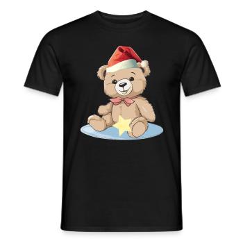 Teddy Bear, Teddy Bear, Stuffed Toy, Child, Kids - Men's T-Shirt - black - Front - AI Model Male 178 light (178cm)