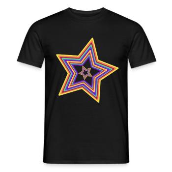 Stern Regenbogen LGBT Weihnachten Gay Pride Xmas - Männer T-Shirt - Schwarz - Vorne - AI Model Male 178 light (178cm)