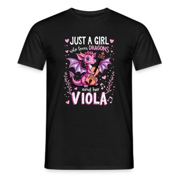 Viola Dragon Dragons Altiste Amour - T-shirt homme - noir - Devant - AI Model Male 178 light (178cm)