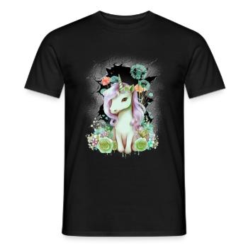 Unicorn Unicorns Horses Horse Child Children - Men's T-Shirt - black - Front - AI Model Male 178 light (178cm)