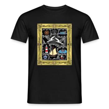 maritim Seemann Seemänner - Männer T-Shirt - Schwarz - Vorne - AI Model Male 178 light (178cm)