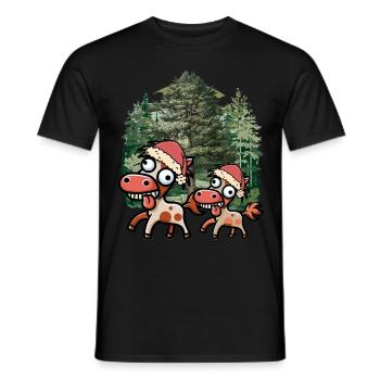 Weihnachten Pferd Pferde Santa Christmas Xmas - Männer T-Shirt - Schwarz - Vorne - AI Model Male 178 light (178cm)