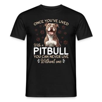 Pitbull Terrier Dog Owner - Men's T-Shirt - black - Front - AI Model Male 178 light (178cm)