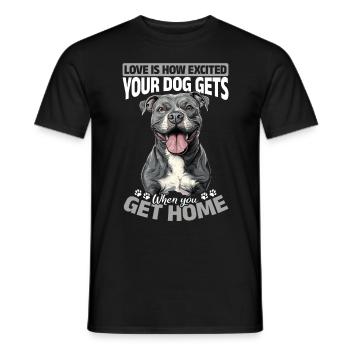 Propriétaire de chien Pitbull Terrier - T-shirt homme - noir - Devant - AI Model Male 178 light (178cm)
