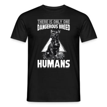 Pitbull Terrier Dog Owner - Men's T-Shirt - black - Front - AI Model Male 178 light (178cm)
