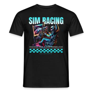 Sim Racing Virtual Simulation Game - Men's T-Shirt - black - Front - AI Model Male 178 light (178cm)