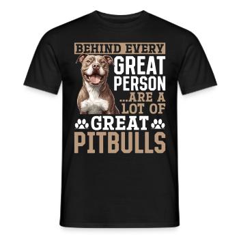 Pitbull Terrier Dog Owner - Männer T-Shirt - Schwarz - Vorne - AI Model Male 178 light (178cm)