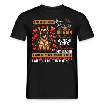 Belgian Malinois Lover Dog Owner - Men's T-Shirt - black - Front - AI Model Male 178 light (178cm)