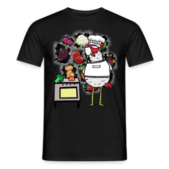 Chicken Cook Cooks Cook - Men's T-Shirt - black - Front - AI Model Male 178 light (178cm)