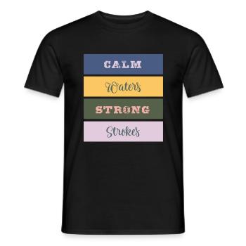 Eaux calmes, coups puissants - T-shirt homme - noir - Devant - AI Model Male 178 light (178cm)