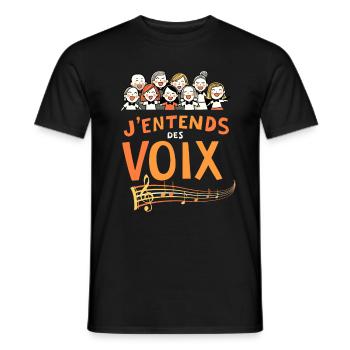 J'entends des voix Chef de Chœur Chanteur Chorale - T-shirt homme - noir - Devant - AI Model Male 178 light (178cm)