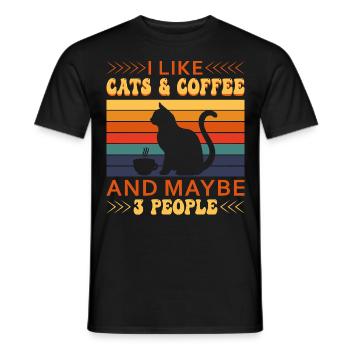 Cat Cat Lover for Women - Men's T-Shirt - black - Front - AI Model Male 178 light (178cm)