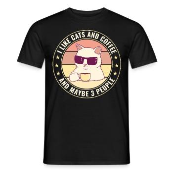 Cat Cat Lover for Women - Men's T-Shirt - black - Front - AI Model Male 178 light (178cm)
