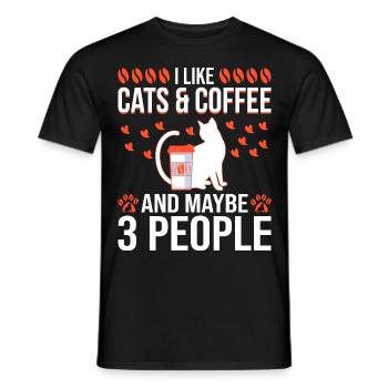 Cat Cat Lover for Women - Men's T-Shirt - black - Front - AI Model Male 178 light (178cm)