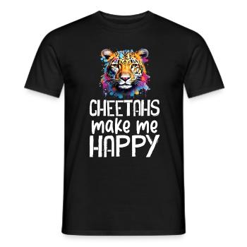 Leopard Portrait Tier - Männer T-Shirt - Schwarz - Vorne - AI Model Male 178 light (178cm)