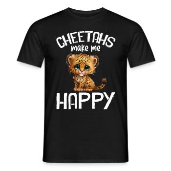 Leopard Portrait Tier - Männer T-Shirt - Schwarz - Vorne - AI Model Male 178 light (178cm)