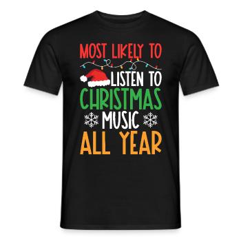Elfes de Noël - T-shirt homme - noir - Devant - AI Model Male 178 light (178cm)